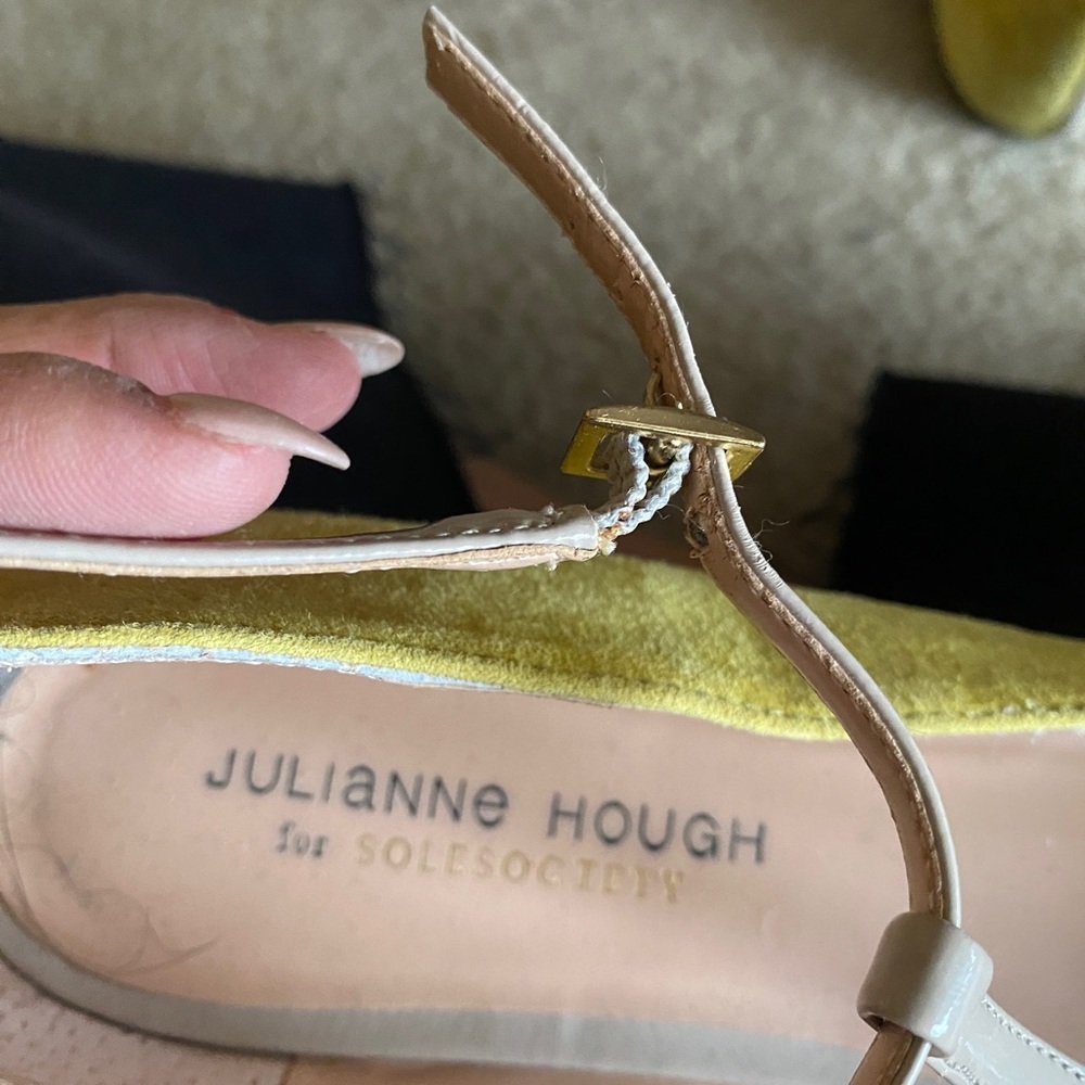 Sole Society x Julianne Hough Yellow and cream pointy toe flats - Picture 6 of 10